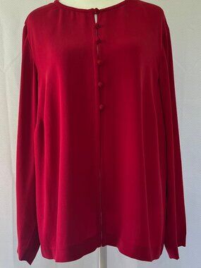 Coldwater Creek Red Silk Women's Over-layer Top